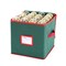 Christmas Ornament Storage Box,600D Oxford Fabric Stores up-to 64 Standard Holiday Ornaments Holder,12 x 12 Inch 4 Layer Xmas Storage Containers,Green